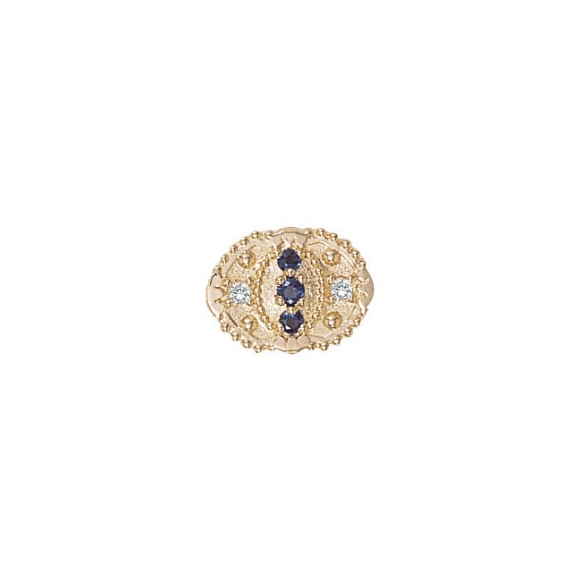 14 Karat Gold Slide with Sapphire center and Sapphire and Diamond accents