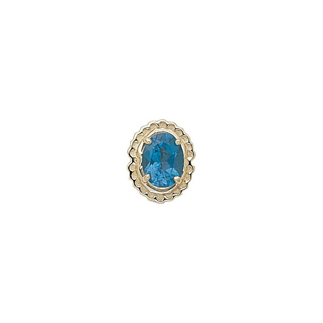 14 Karat Gold Blue Topaz Slide