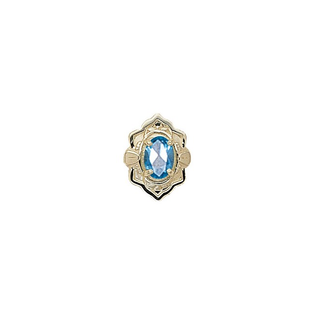 14 Karat Gold Blue Topaz Slide