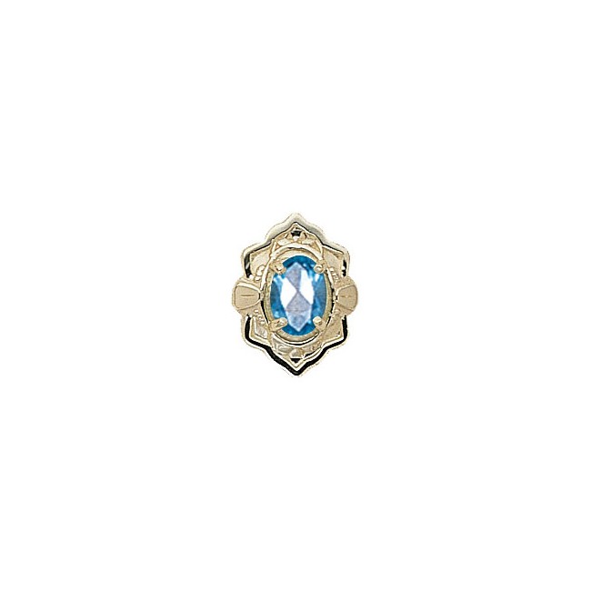 14 Karat Gold Blue Topaz Slide