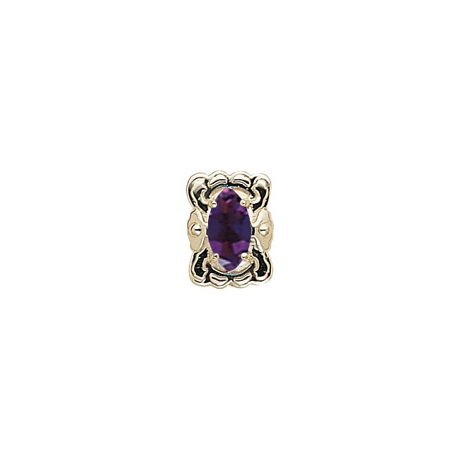 14 Karat Gold Amethyst Slide