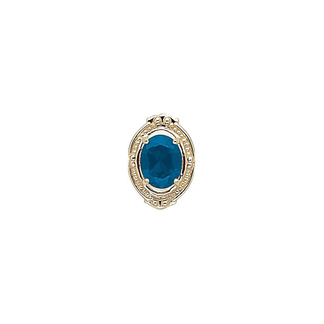 14 Karat Gold Blue Topaz Slide