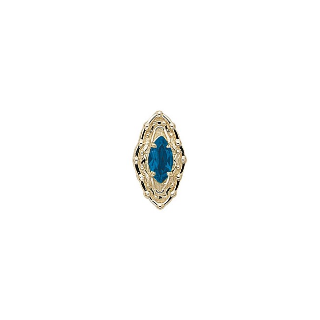 14 Karat Gold Blue Topaz Slide