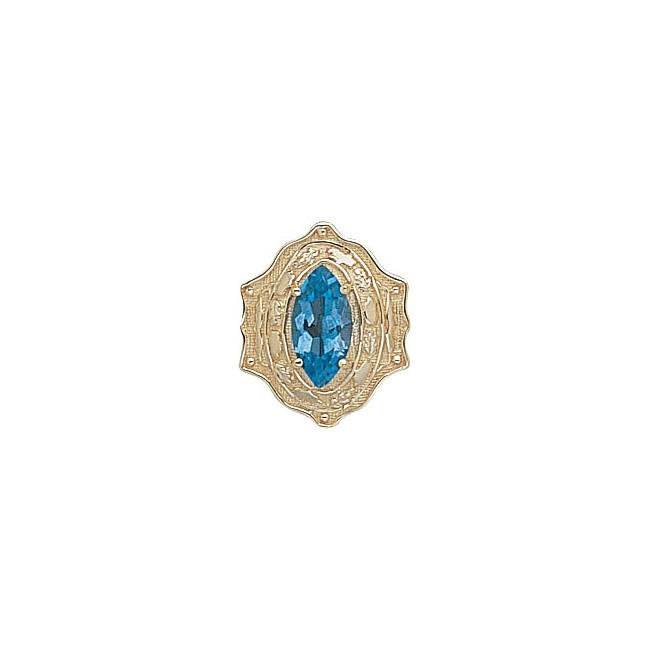 14 Karat Gold Blue Topaz Slide