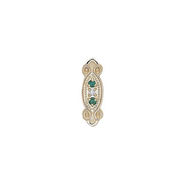 14 Karat Gold Slide with Diamond center and Emerald accents