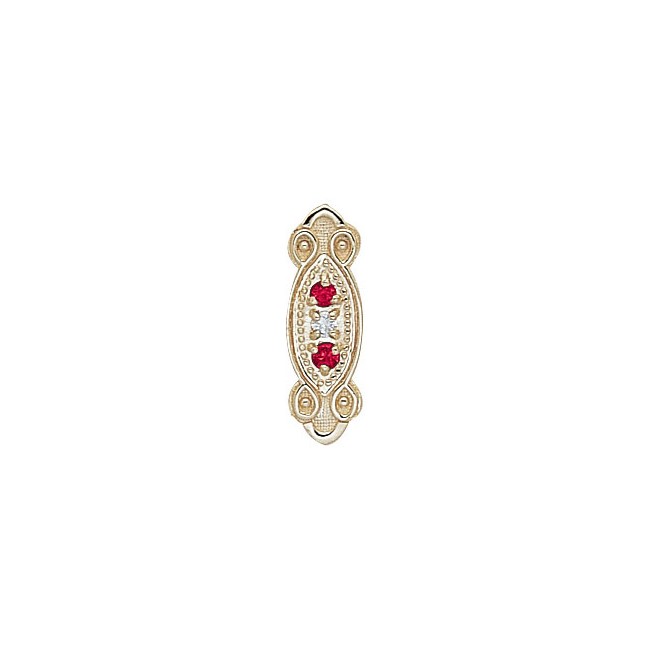 14 Karat Gold Slide with Diamond center and Ruby accents