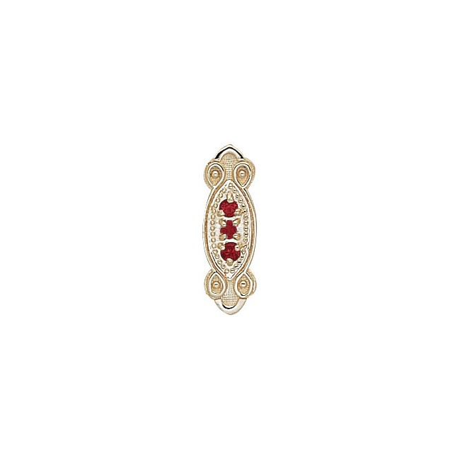 14 Karat Gold Garnet Slide