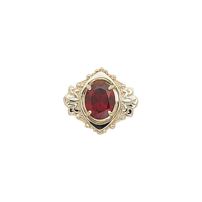 14 Karat Gold Garnet Slide