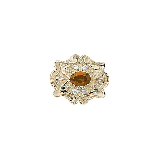 14 Karat Gold Slide with Citrine center and Diamond accents