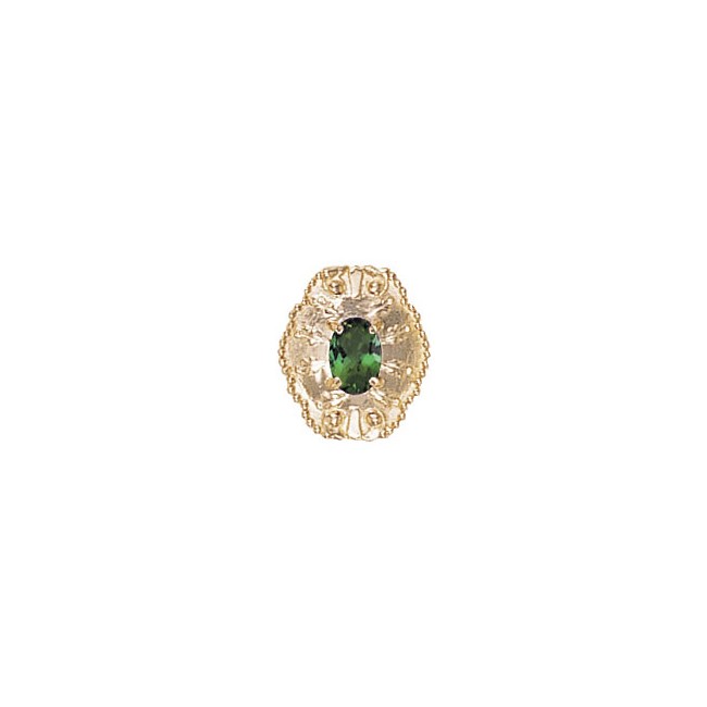 14 Karat Gold Green Tourmaline Slide