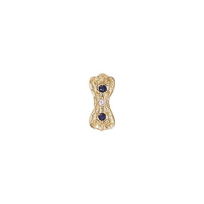 14 Karat Gold Slide with Diamond center and Sapphire accents