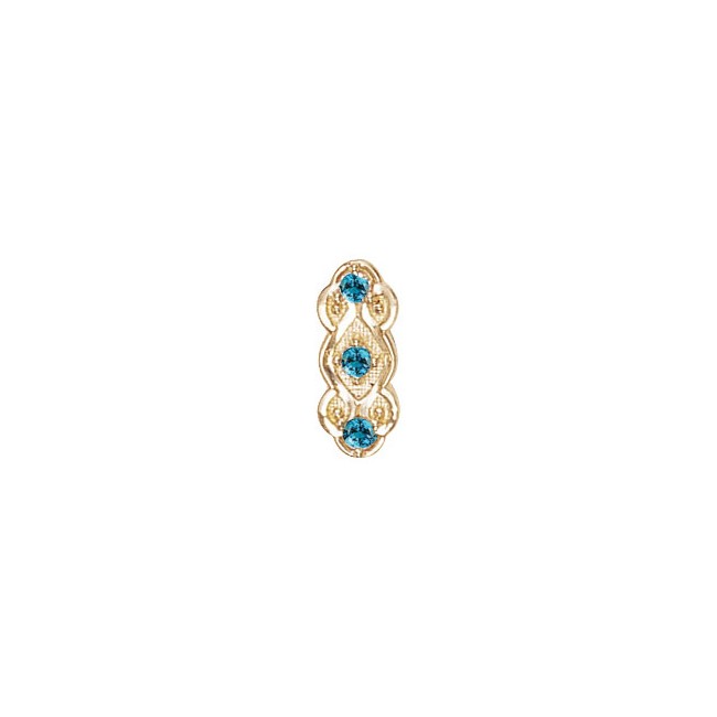 14 Karat Gold Blue Zircon Slide