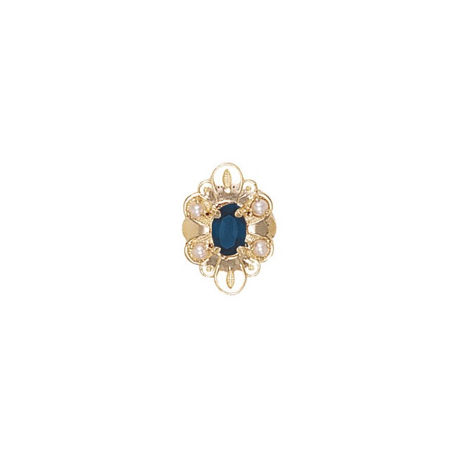 14 Karat Gold Slide with Sapphire center and Pearl accents