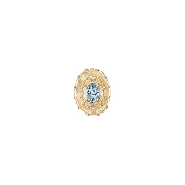 14 Karat Gold Aquamarine Slide