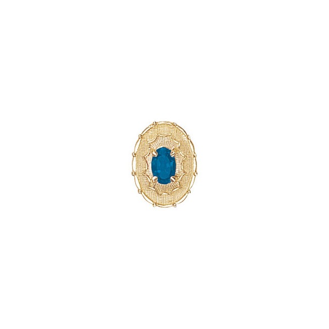 14 Karat Gold Blue Topaz Slide