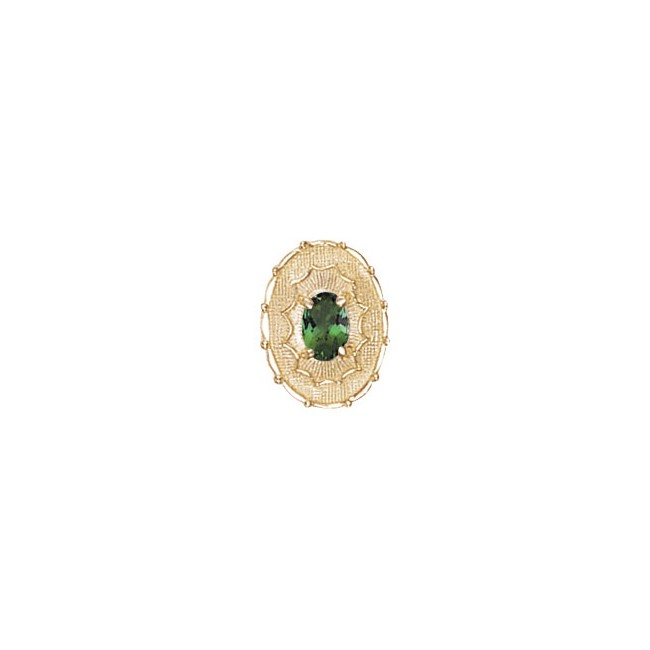 14 Karat Gold Green Tourmaline Slide