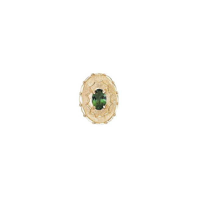 14 Karat Gold Green Tourmaline Slide