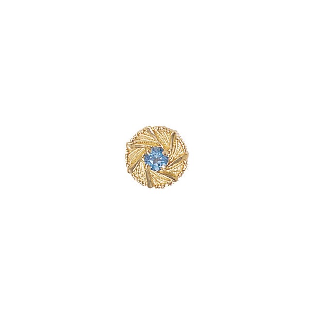 14 Karat Gold Blue Topaz Slide