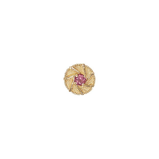 14 Karat Gold Pink Tourmaline Slide