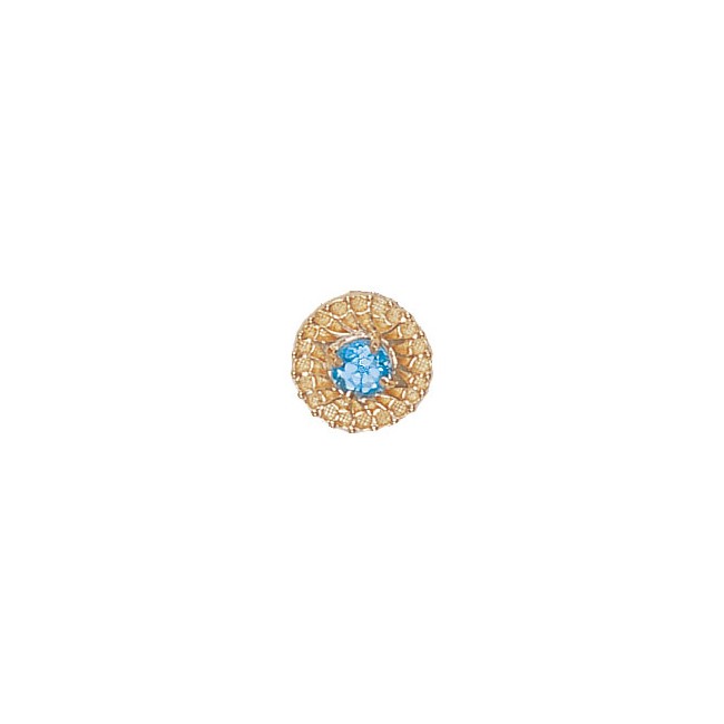 14 Karat Gold Blue Topaz Slide