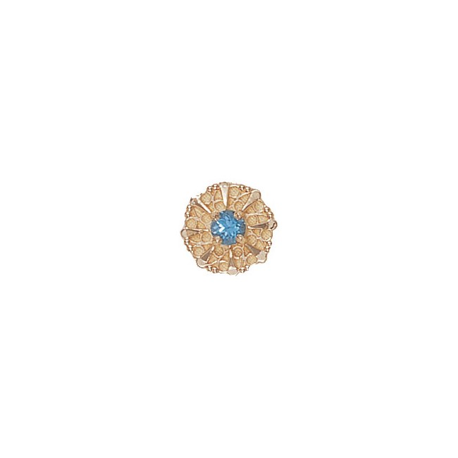 14 Karat Gold Blue Topaz Slide