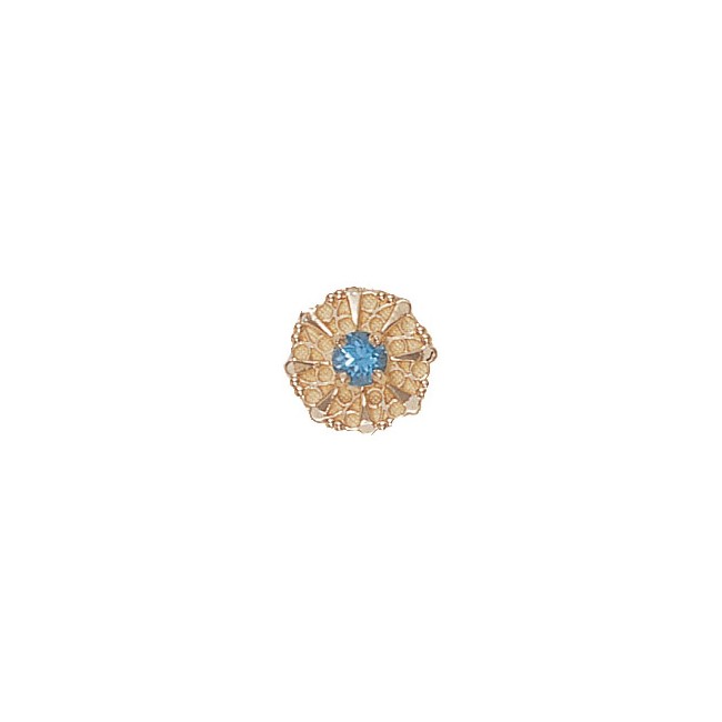 14 Karat Gold Blue Topaz Slide