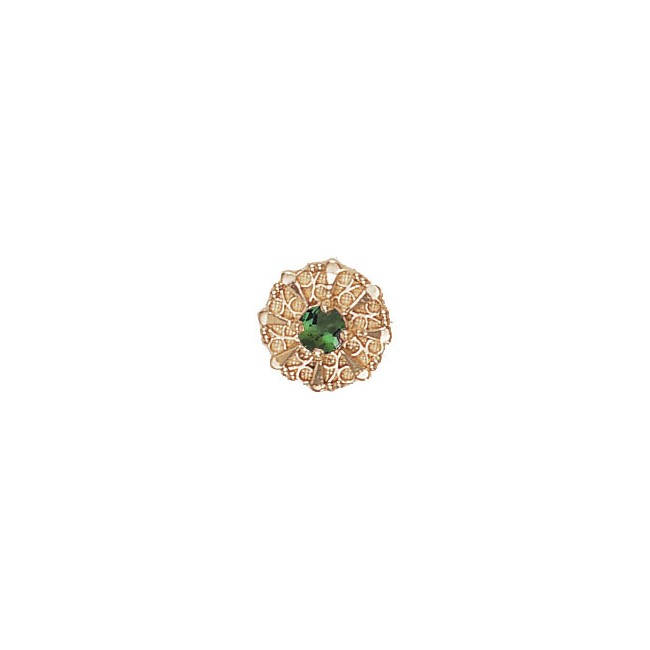 14 Karat Gold Green Tourmaline Slide