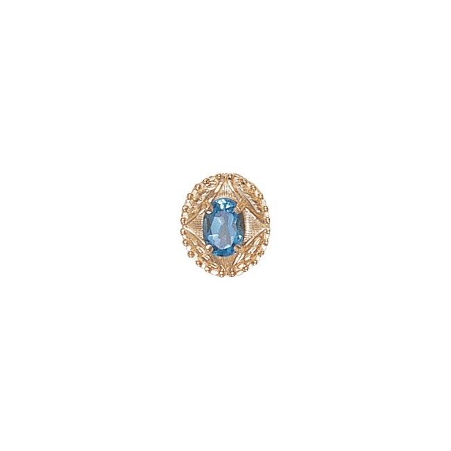 14 Karat Gold Blue Topaz Slide