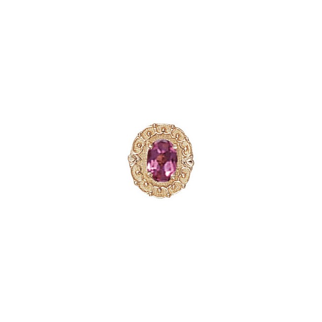 14 Karat Gold Pink Tourmaline Slide