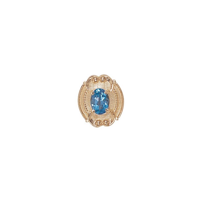 14 Karat Gold Blue Topaz Slide