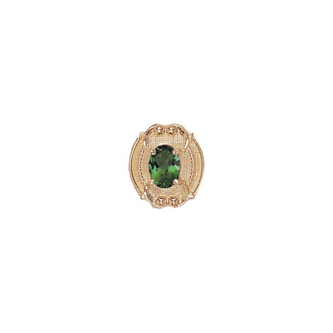 14 Karat Gold Green Tourmaline Slide