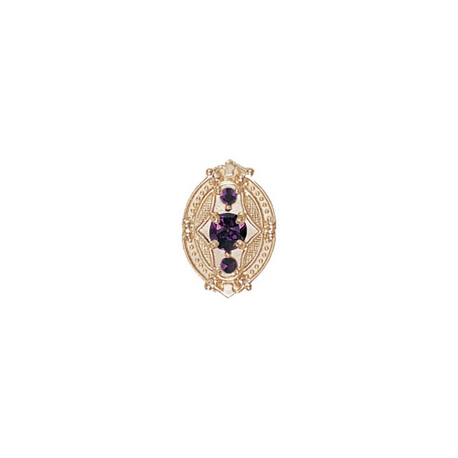 14 Karat Gold Amethyst Slide