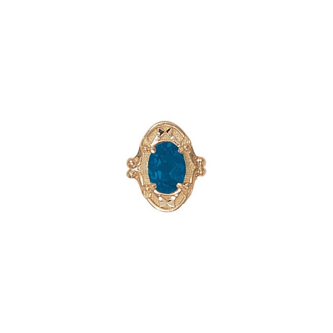 14 Karat Gold Blue Topaz Slide