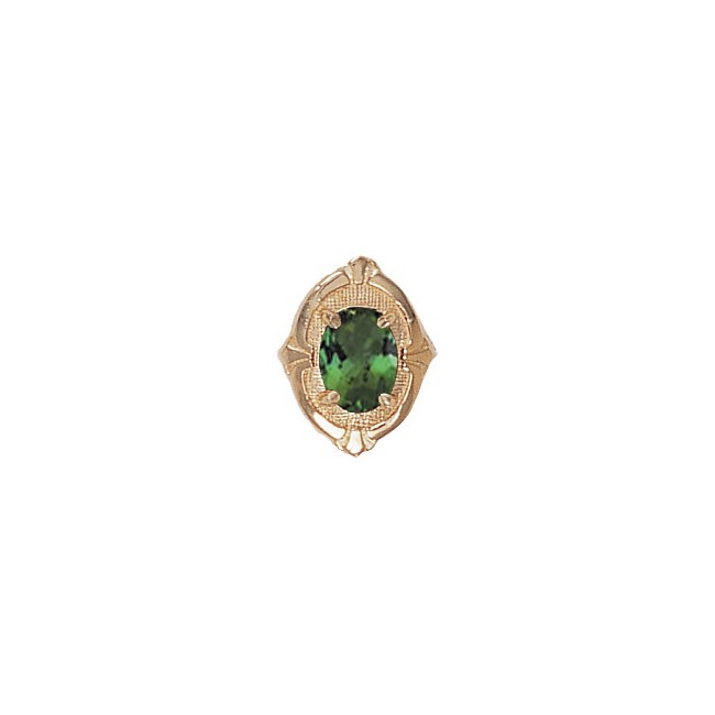 14 Karat Gold Green Tourmaline Slide