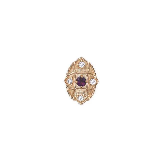 14 Karat Gold Slide with Amethyst center and Diamond accents