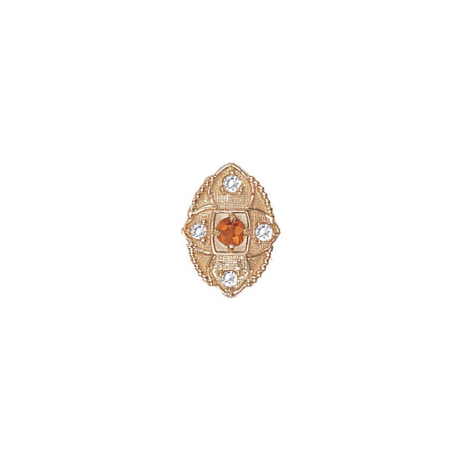 14 Karat Gold Slide with Citrine center and Diamond accents