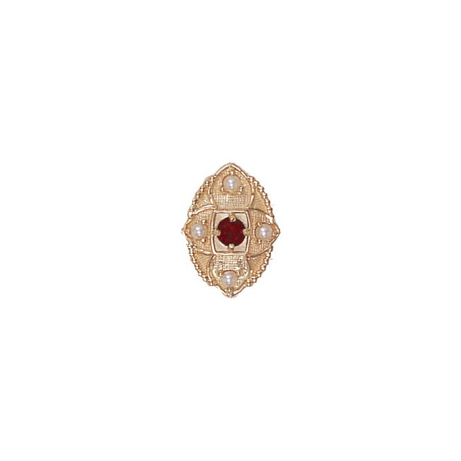14 Karat Gold Slide with Garnet center and Pearl accents