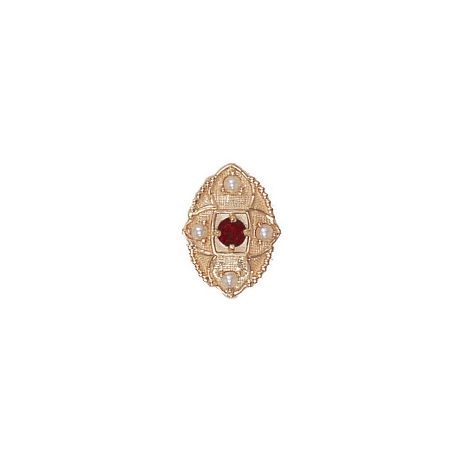 14 Karat Gold Slide with Garnet center and Pearl accents