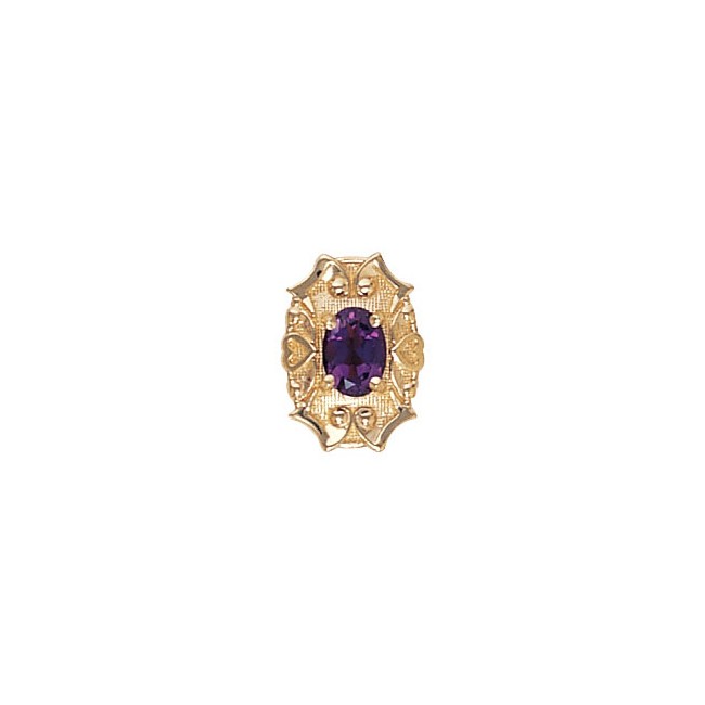 14 Karat Gold Amethyst Slide