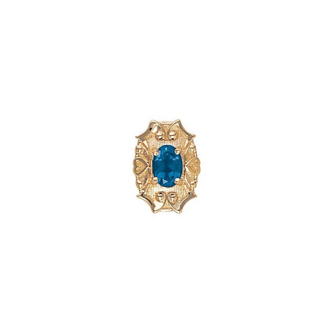 14 Karat Gold Blue Topaz Slide