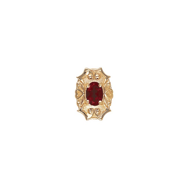 14 Karat Gold Garnet Slide