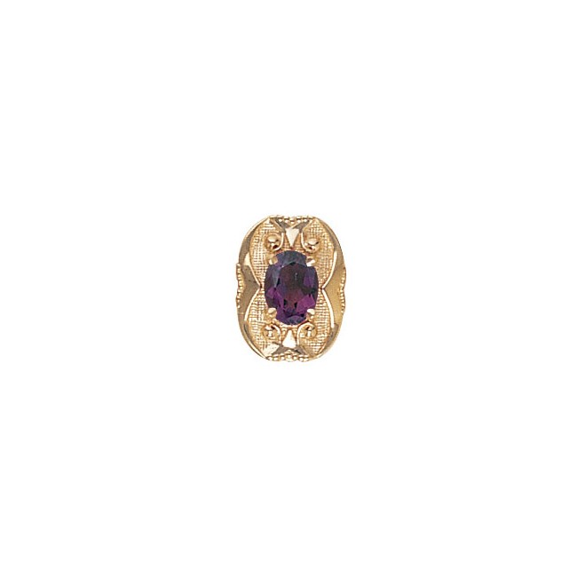 14 Karat Gold Amethyst Slide