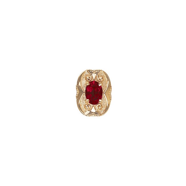 14 Karat Gold Garnet Slide