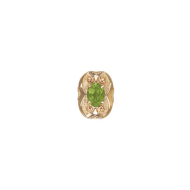 14 Karat Gold Peridot Slide