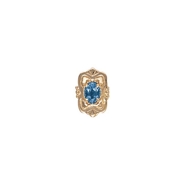 14 Karat Gold Blue Topaz Slide