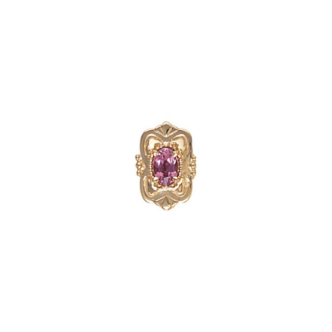 14 Karat Gold Pink Tourmaline Slide