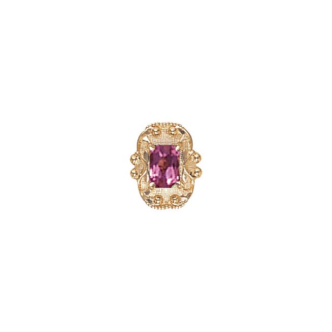 14 Karat Gold Pink Tourmaline Slide
