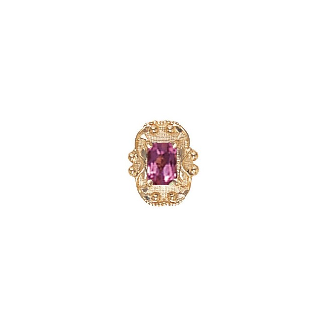 14 Karat Gold Pink Tourmaline Slide