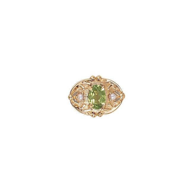 14 Karat Gold Slide with Peridot center and Pearl accents