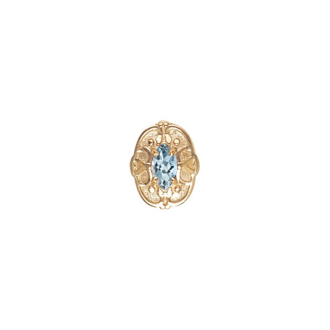 14 Karat Gold Aquamarine Slide